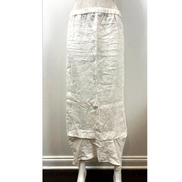Shirin Guild Dresses & Skirts - SHIRIN GUILD WHITE LINEN HEM DETAIL LINEN SKIRT 4/6